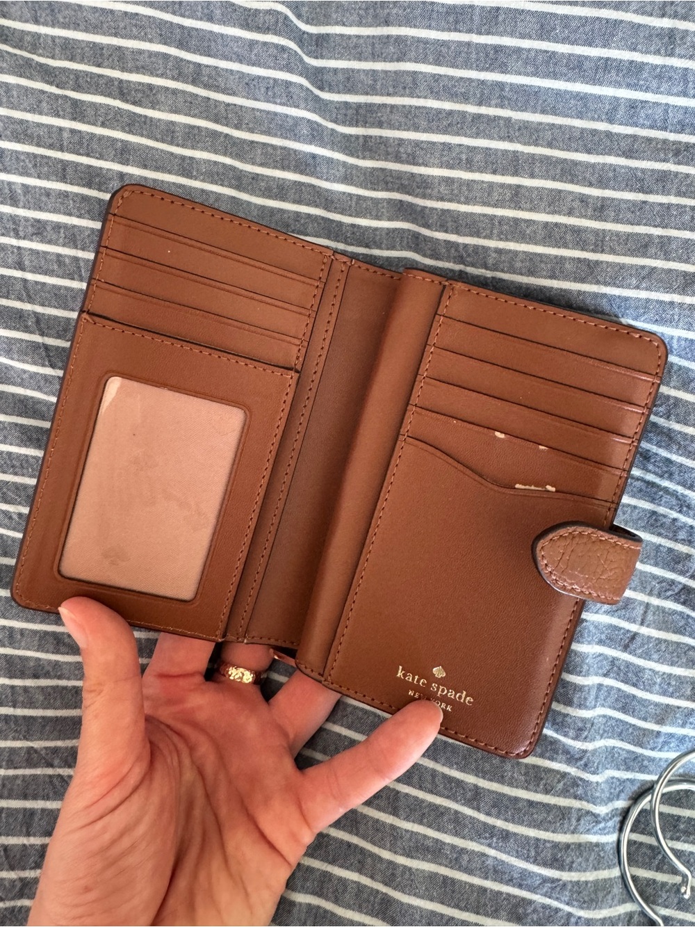 kate spade Brown Pebble Leather Zip-Around Wallet - Picture 2 of 2